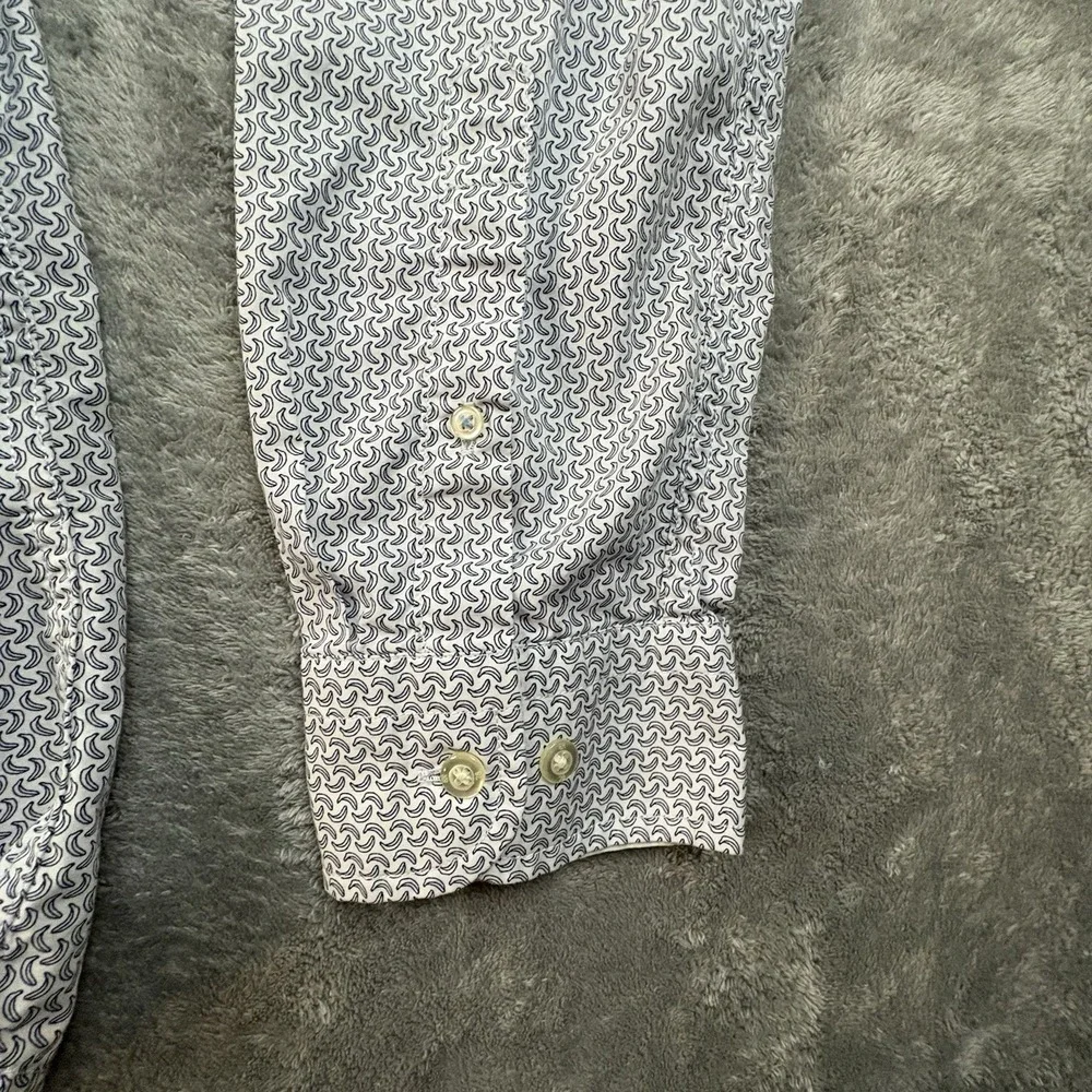Banana Republic Luxe Poplin Men's XL Slim Fit Black & White Banana Print SEE DES
